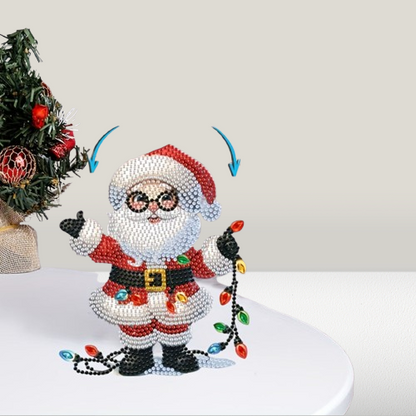 Bewegende kerstman met bril | Diamond painting