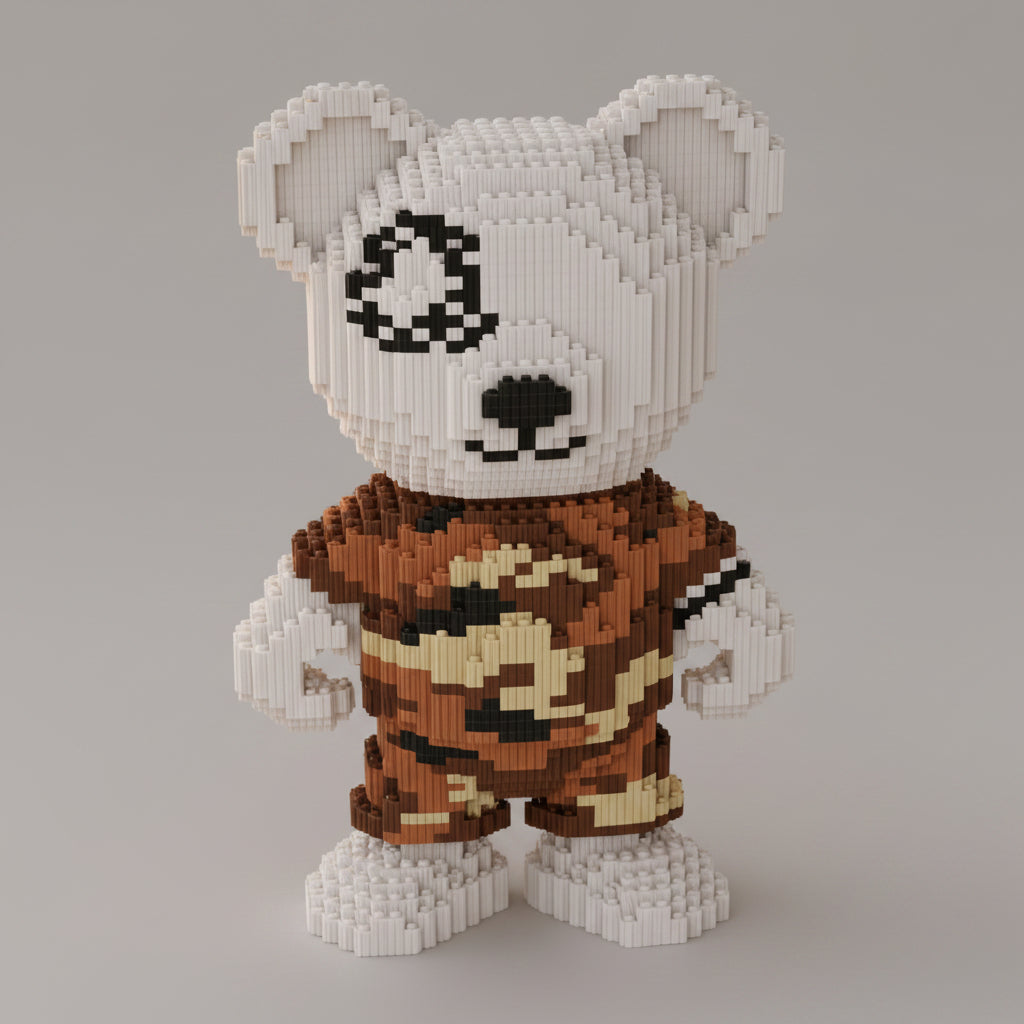 Witte stoere beer | Bouwsteentjes