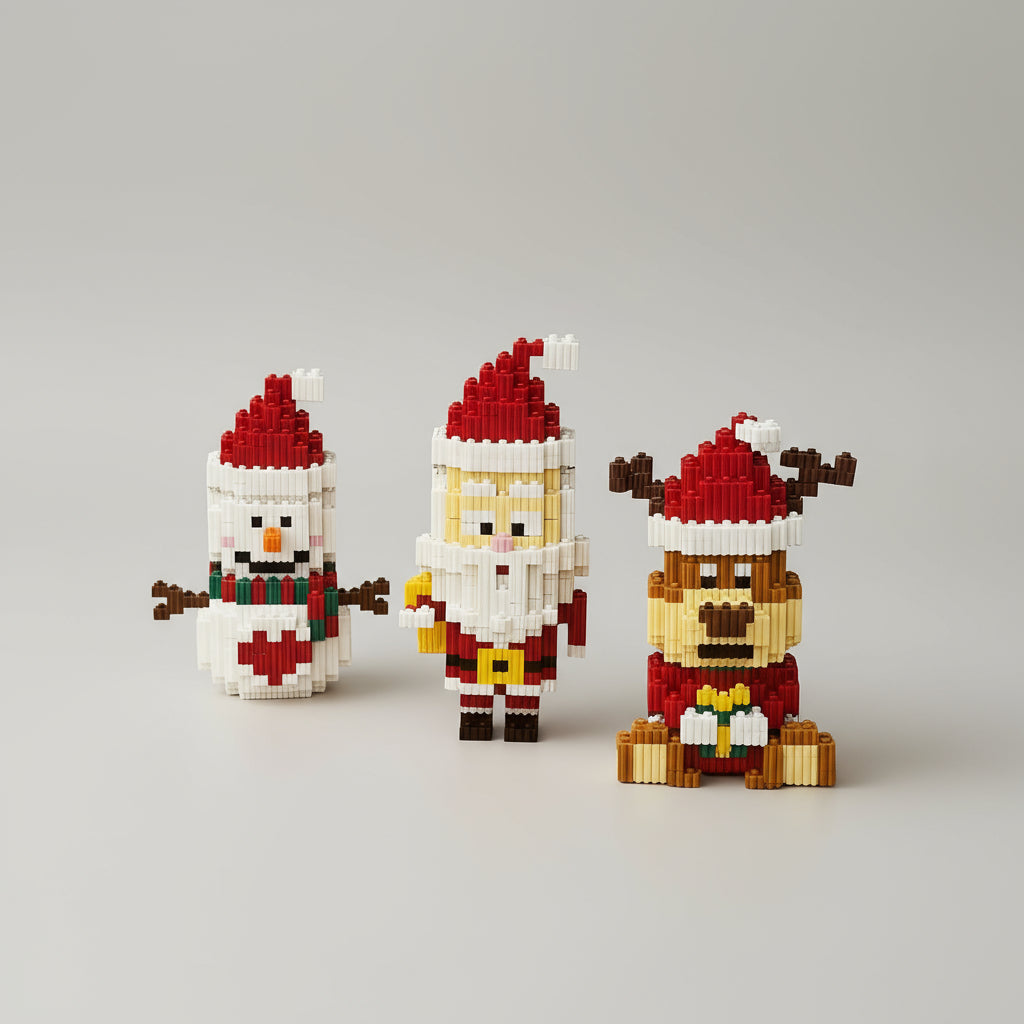 Drie kerst figuren | Bouwsteentjes