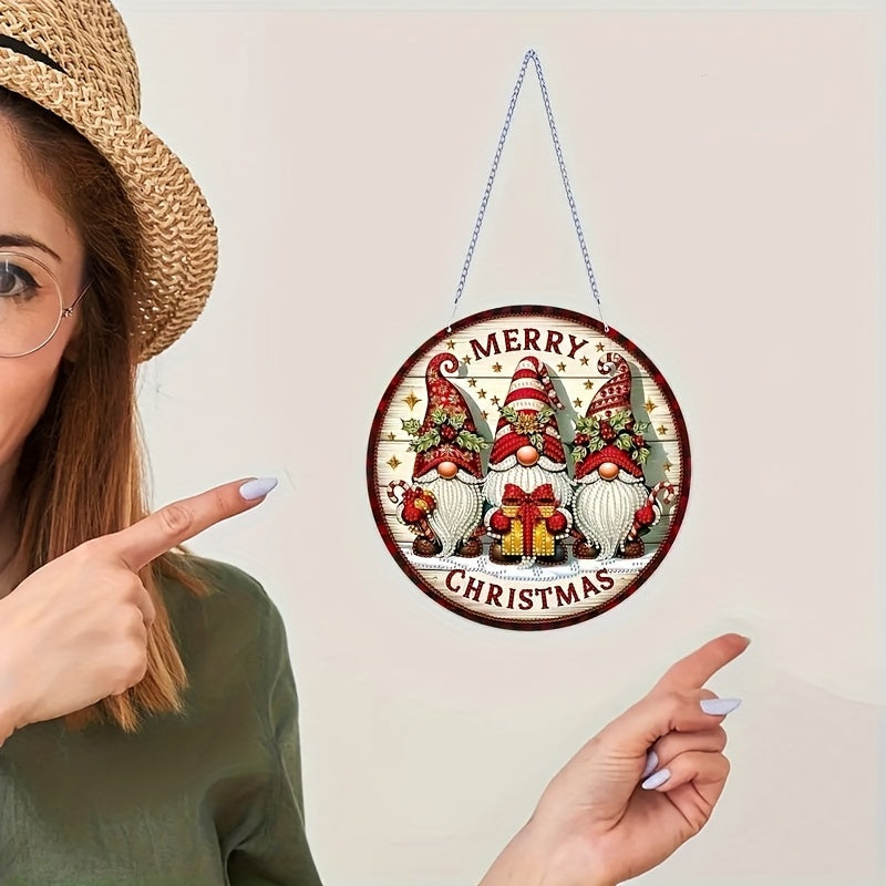 Decoratie hanger | Kerst kabouters | Diamond painting