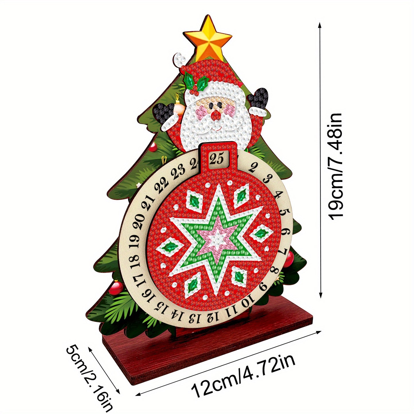 Kerstman in kerstboom | kalender | Diamond painting