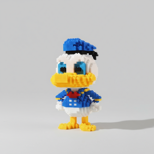 Eend Met Blauw Pakje Bouwblokjes