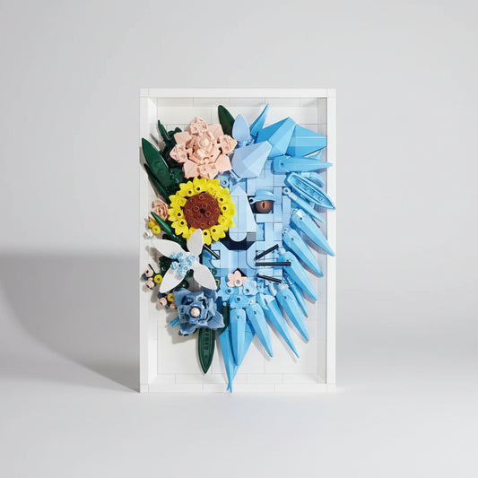 3D Schilderij Leeuw | Bouwsteentjes