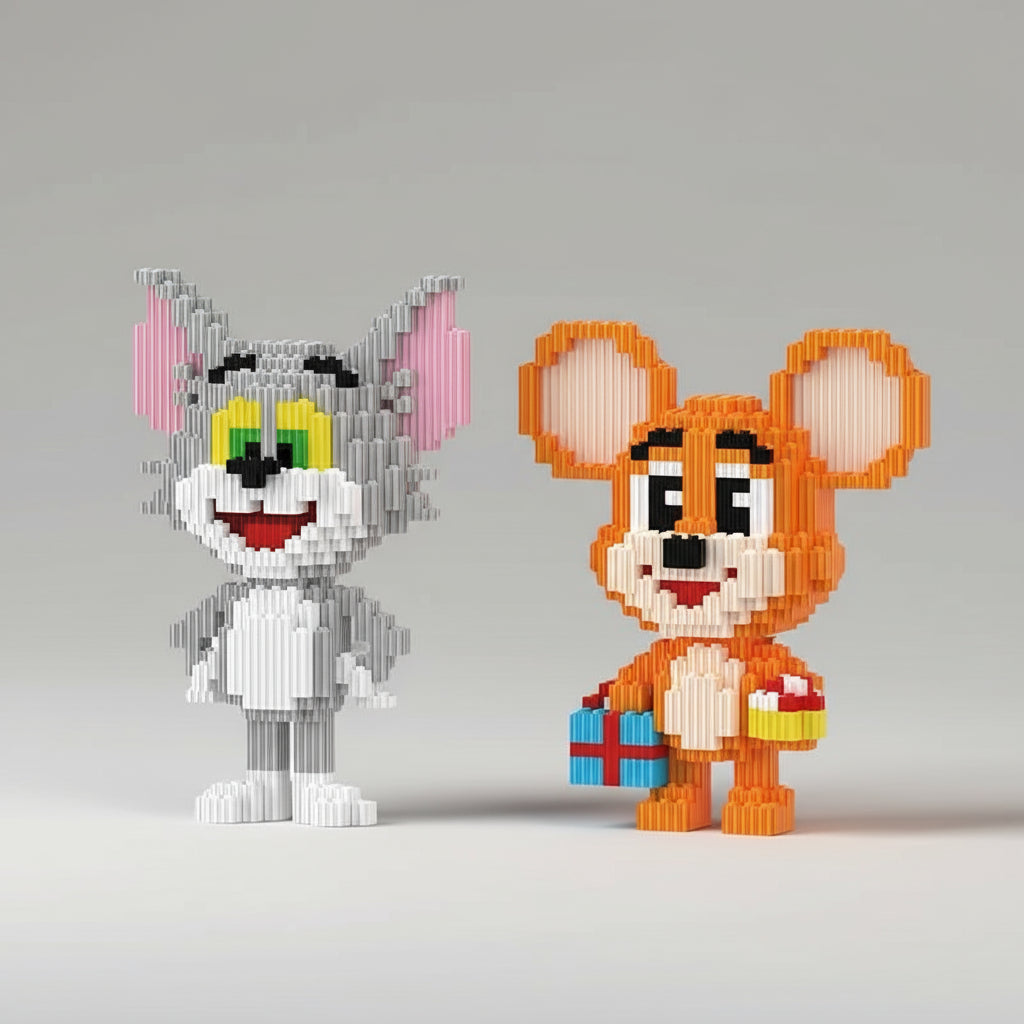 Schattige kat & muis | Bouwsteentjes