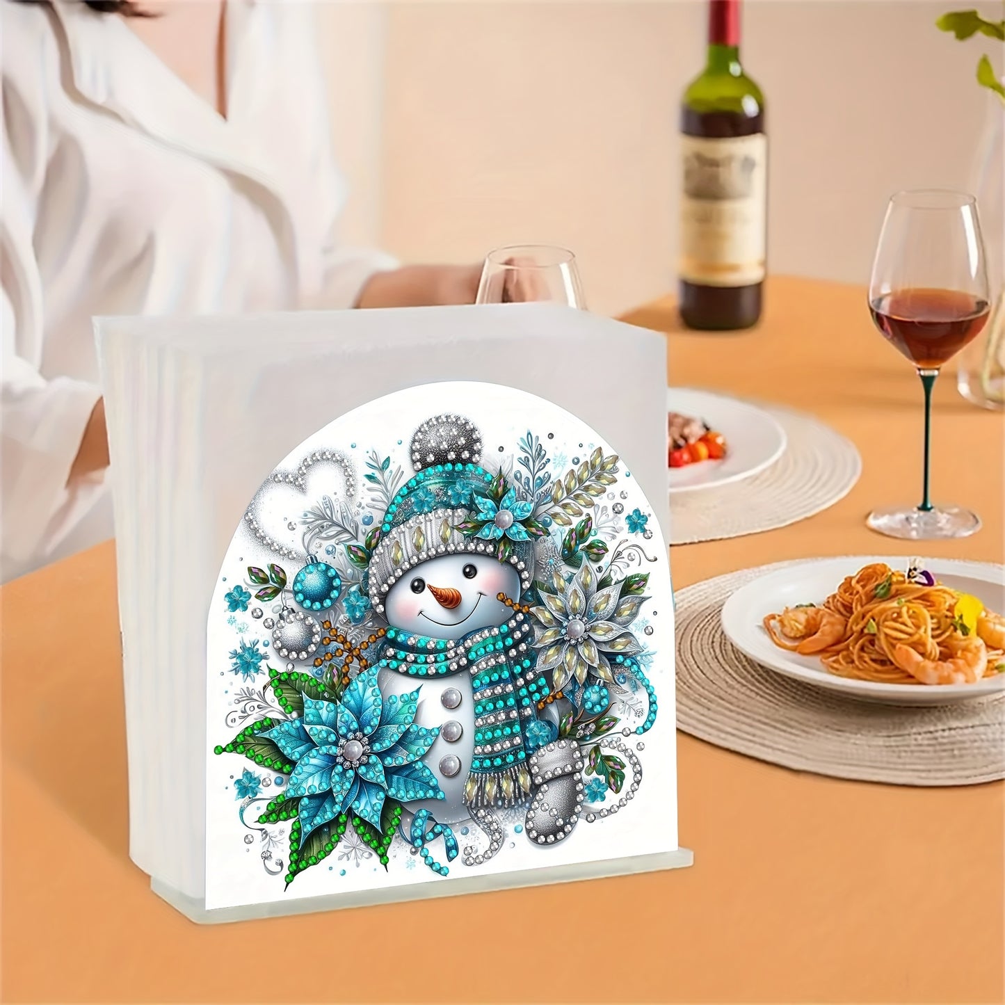 Sneeuwpop | Servethouder | Diamond painting
