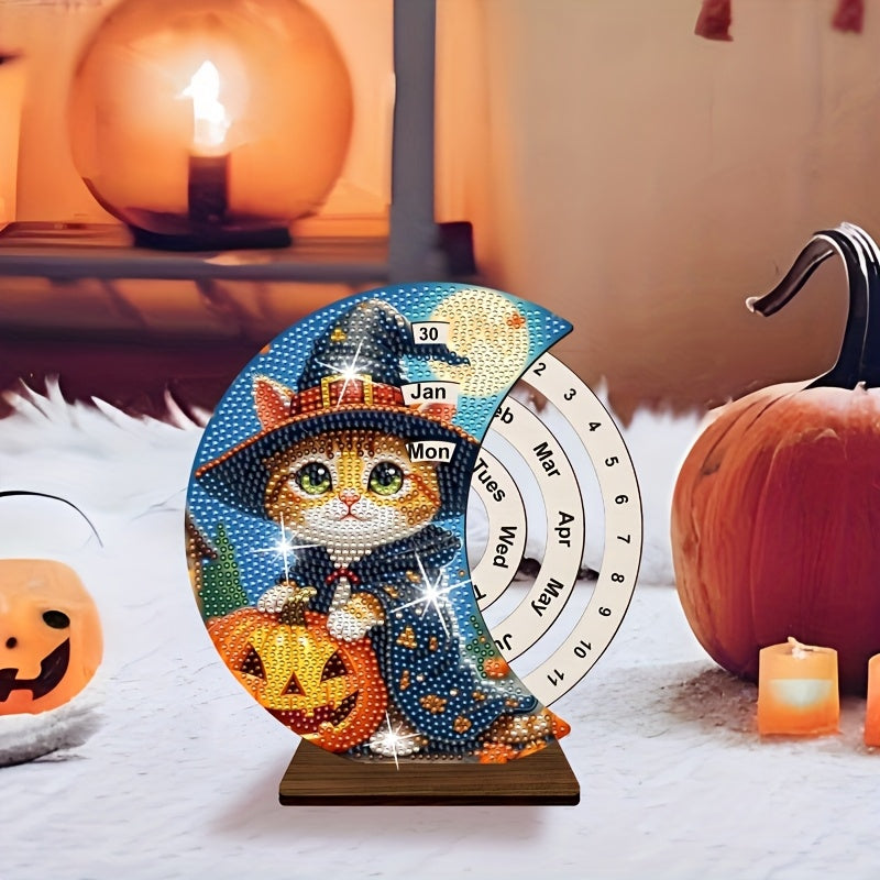 Kat met pompoen | Kalender | Diamond painting