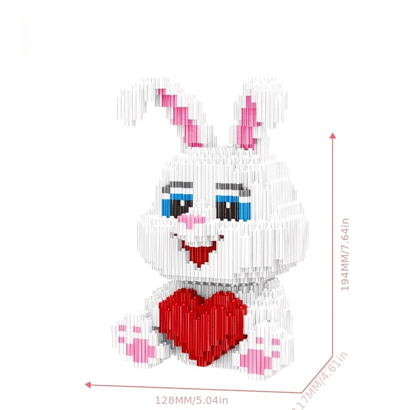 Schattig konijn met hart | Bouwsteentjes