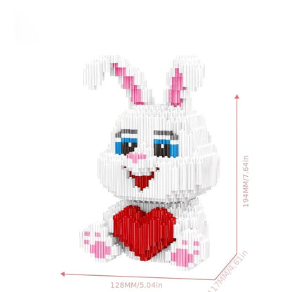 Schattig konijn met hart | Bouwsteentjes