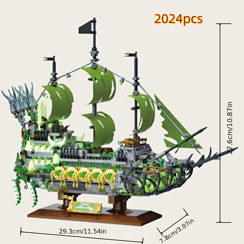 Groen piratenschip | Bouwsteentjes