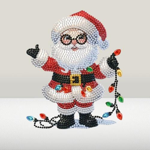 Bewegende kerstman met bril | Diamond painting