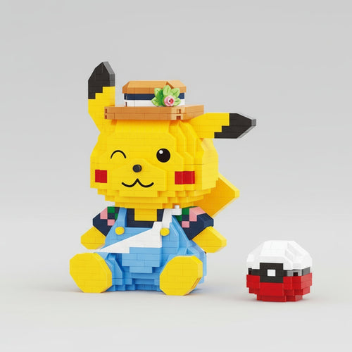 Geel Bliksembeest Met Tuinbroek Bouwblokjes