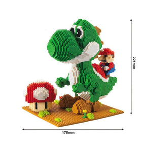 Yoshi En Mario Op Bouwplaat Bouwblokjes