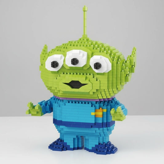 Groen Monster Met 3 Ogen Bouwblokjes