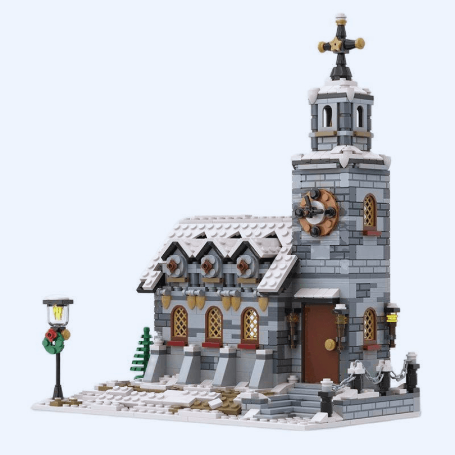 Kerk In De Winter Bouwblokjes
