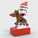 Kerstman op rendier | Bouwsteentjes
