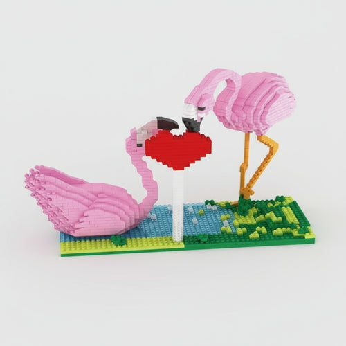 Liefdes Flamingos Bouwblokjes