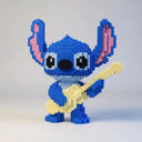 Schattig blauw wezen met gitaar | Bouwsteentjes