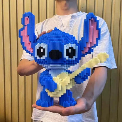 Schattig blauw wezen met gitaar | Bouwsteentjes