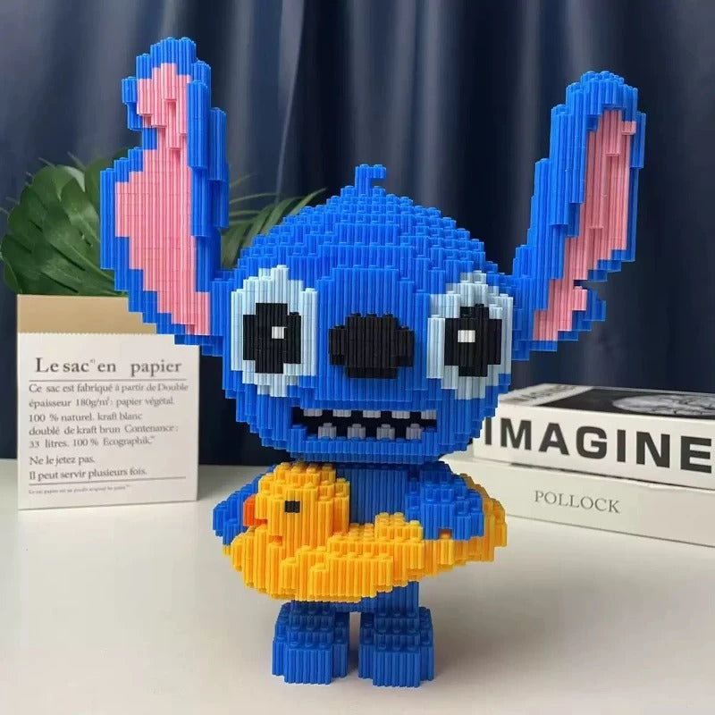 Schattig blauw wezen met Badeend | Bouwsteentjes