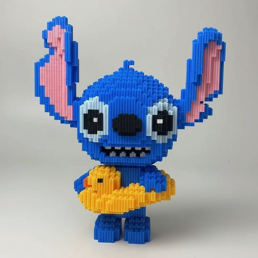 Schattig blauw wezen met Badeend | Bouwsteentjes