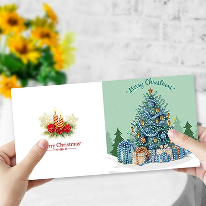 Kerstboom Kerstkaarten | 8 stuks | Diamond Painting
