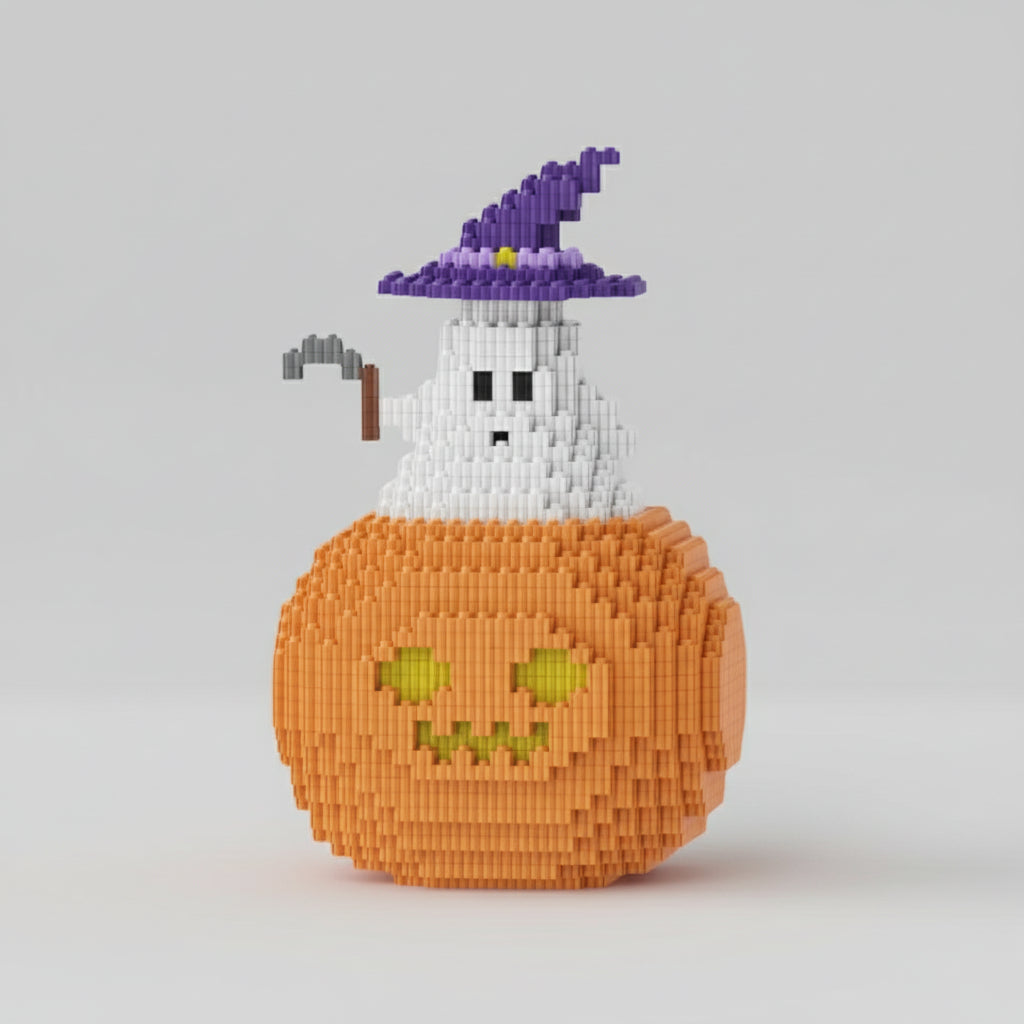 Spook op pompoen | Bouwsteentjes