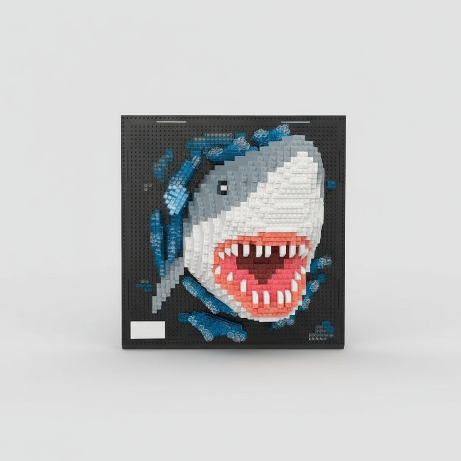 Haai op Bouwplaat | Bouwsteentjes