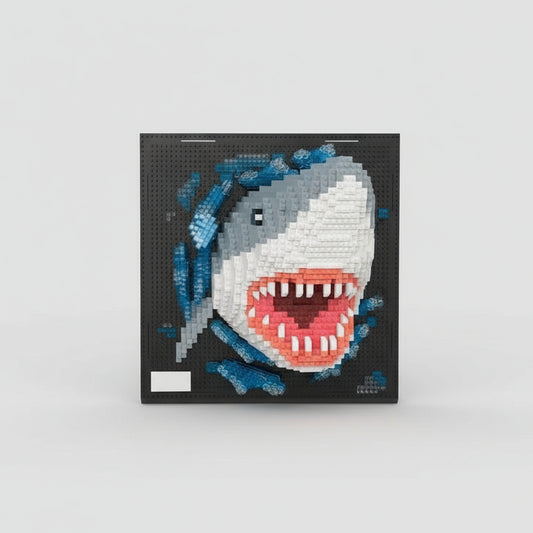 Haai op Bouwplaat | Bouwsteentjes