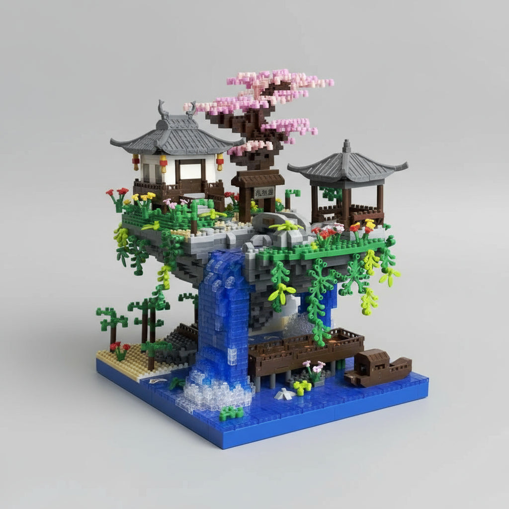 Boomhut met waterval | Bouwsteentjes