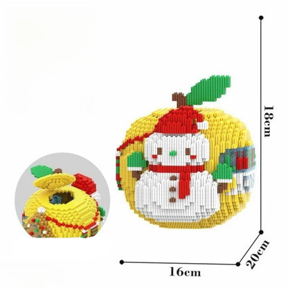 3D gele kerstappel | Bouwsteentjes
