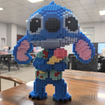 Schattig blauw wezen met ijsje | Bouwsteentjes
