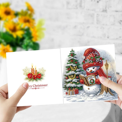 Rendieren & Sneeuwpret Kerstkaarten | 6 stuks | Diamond Painting