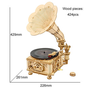 Mega Grammofoon Houten Bouwpakketten