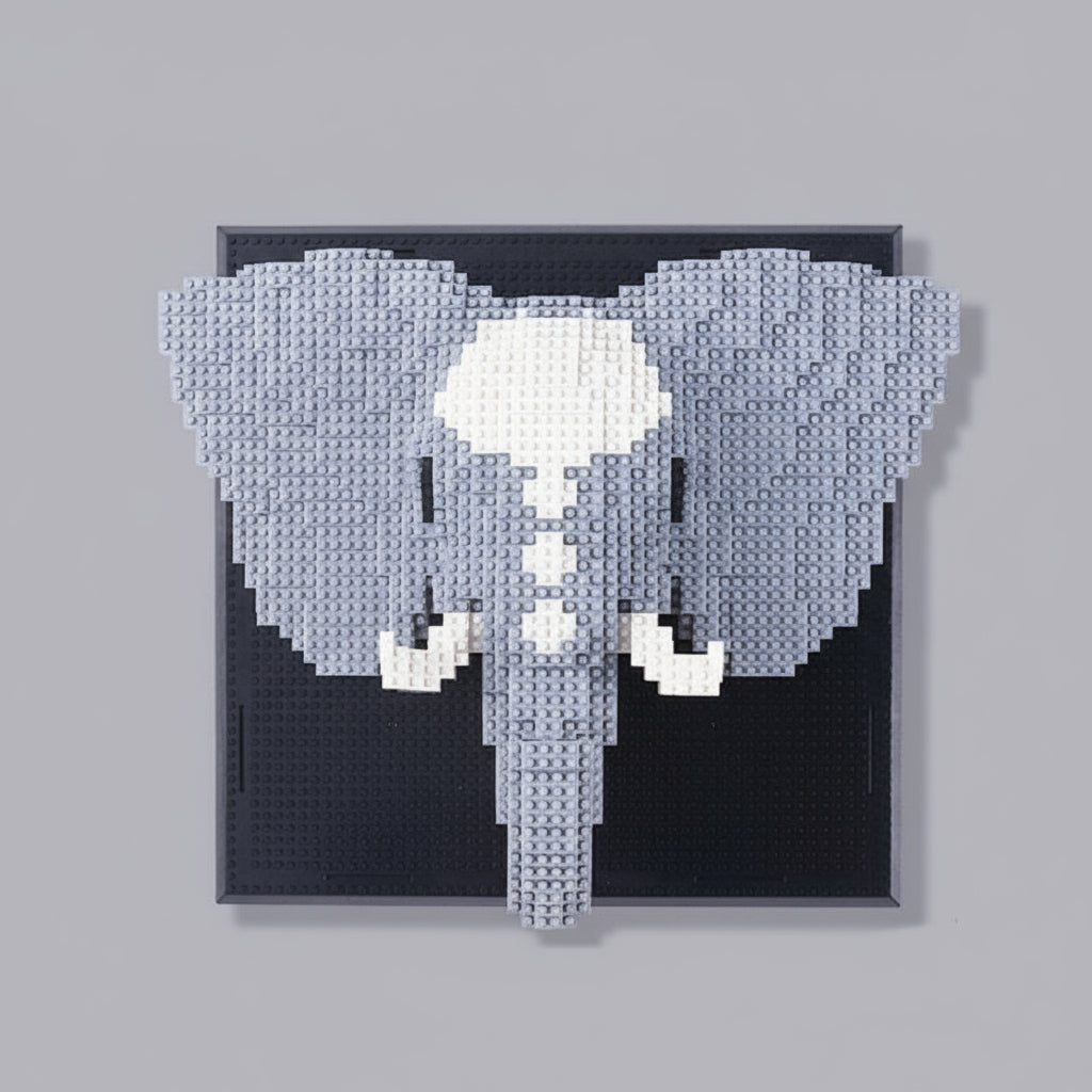 Olifant Op Bouwplaat Bouwblokjes
