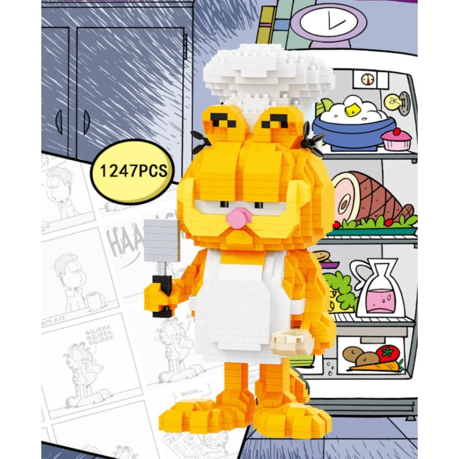 Oranje Cartoon Kat | Chef-Kok Bouwblokjes