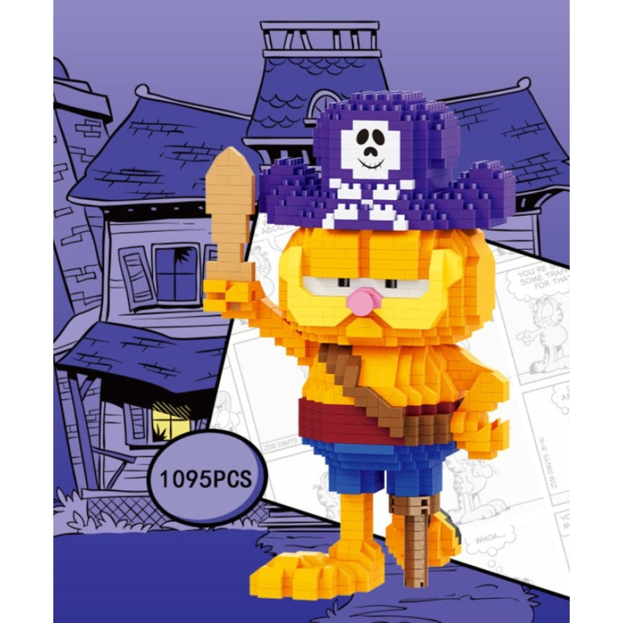 Oranje Cartoon Kat | Piraat Bouwblokjes