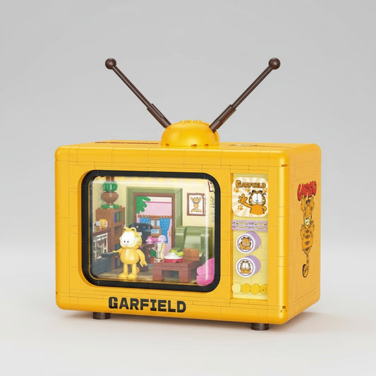 Oranje Cartoon Kat Tv Bouwblokjes