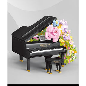 Piano Met Bloemen Bouwblokjes