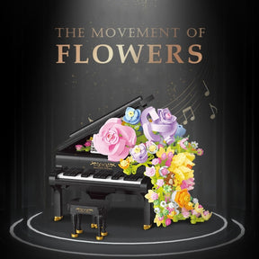 Piano Met Bloemen Bouwblokjes