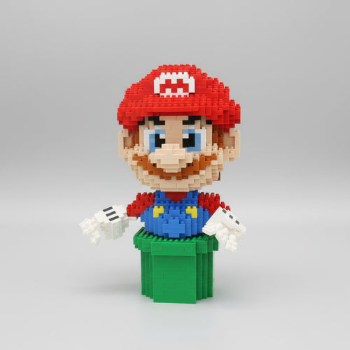 Mario Op Blok Bouwblokjes