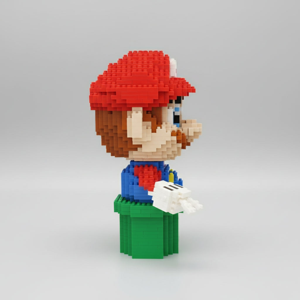 Rode Loodgieter op blok | Bouwsteentjes