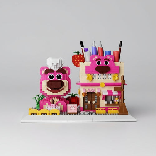 Roze Beer Pennenbakje Bouwblokjes