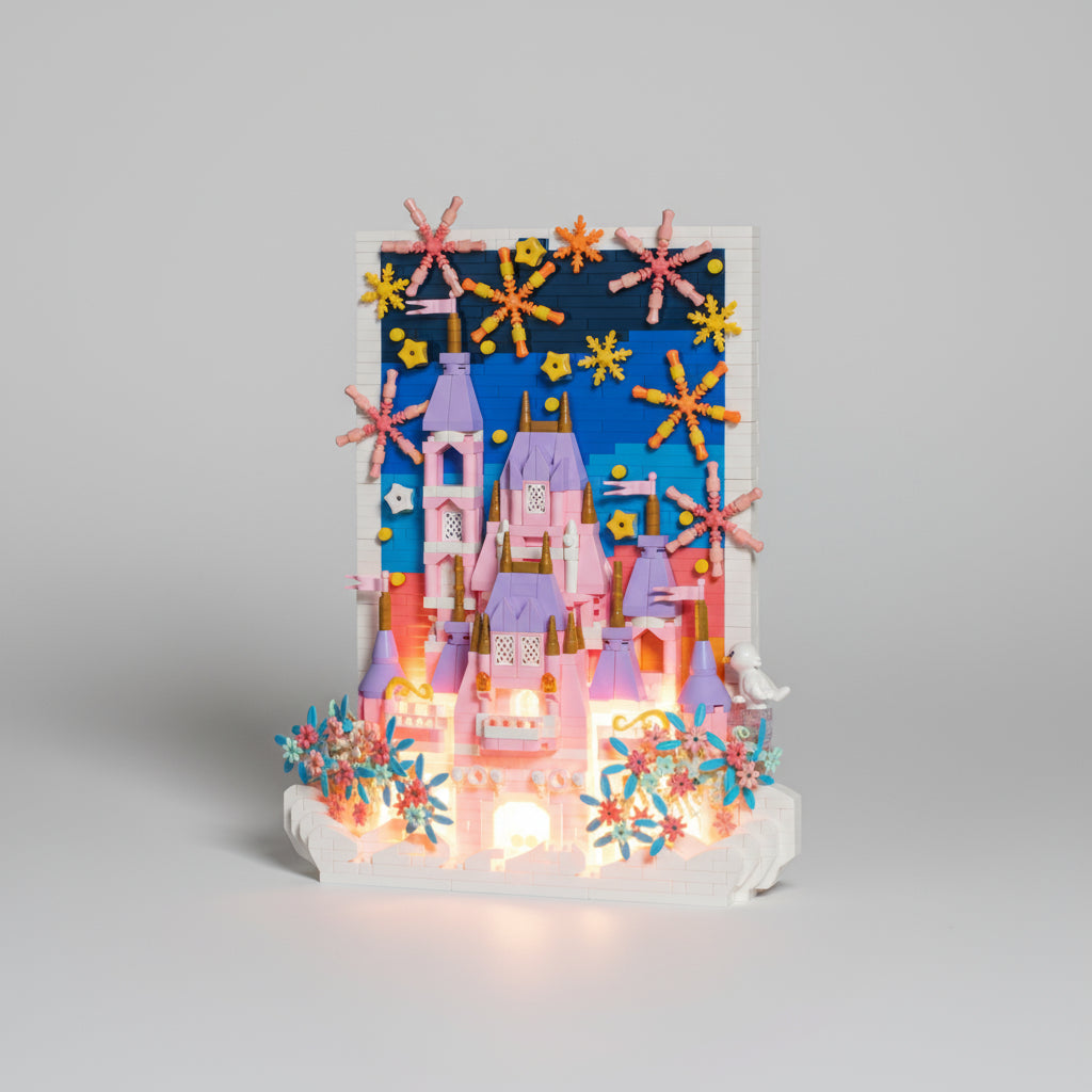 Roze Kasteel Fotolijst Bouwblokjes