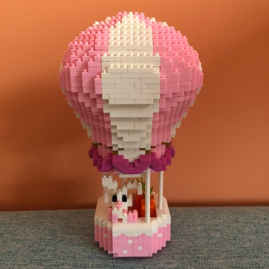 Roze Luchtballon Met Konijntje Bouwblokjes