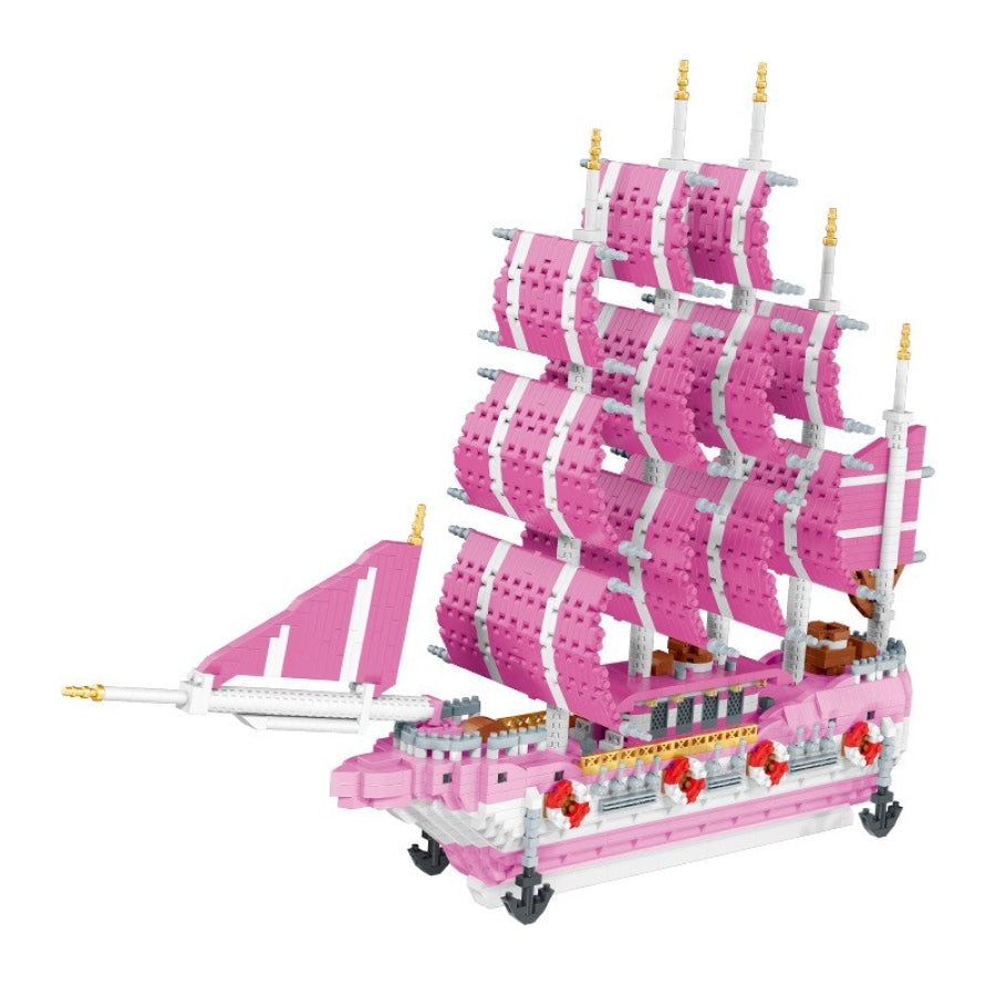 Roze Zeilboot Bouwblokjes