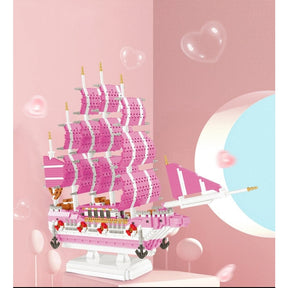 Roze Zeilboot Bouwblokjes