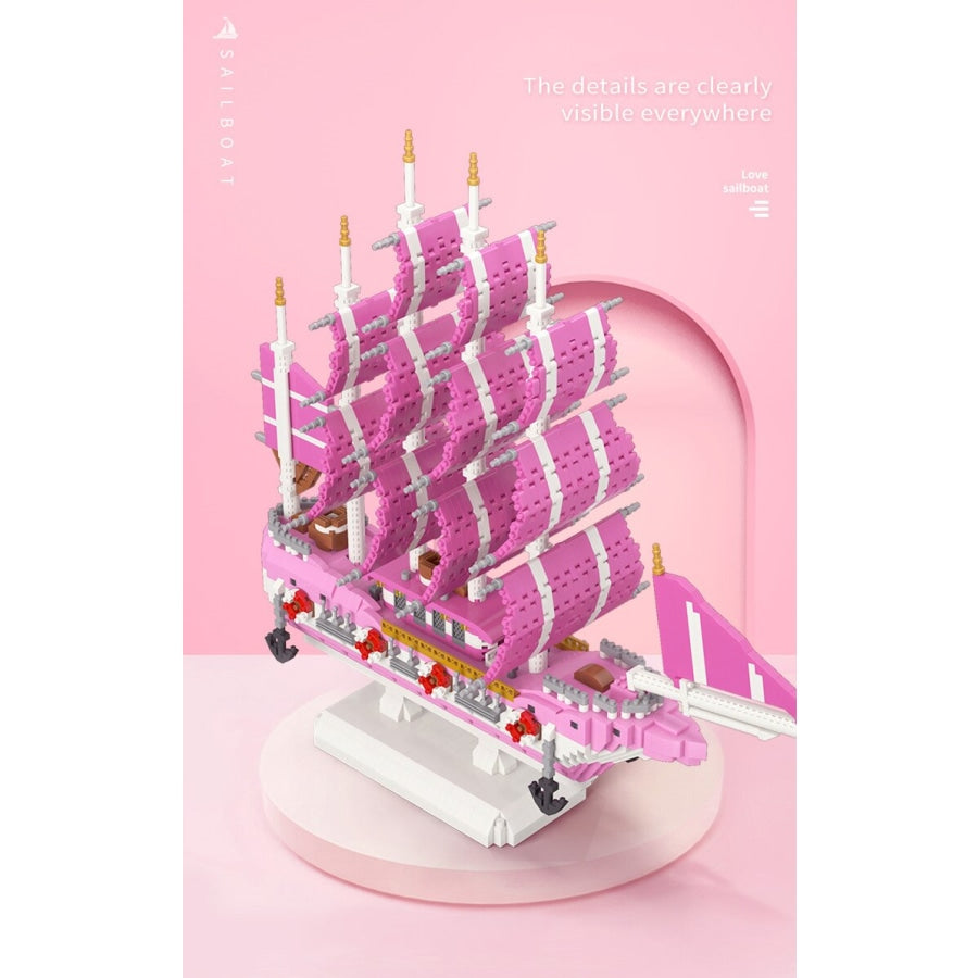 Roze Zeilboot Bouwblokjes