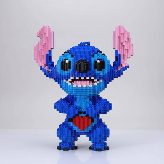 Schattig Blauw Wezen Met Hart Bouwblokjes