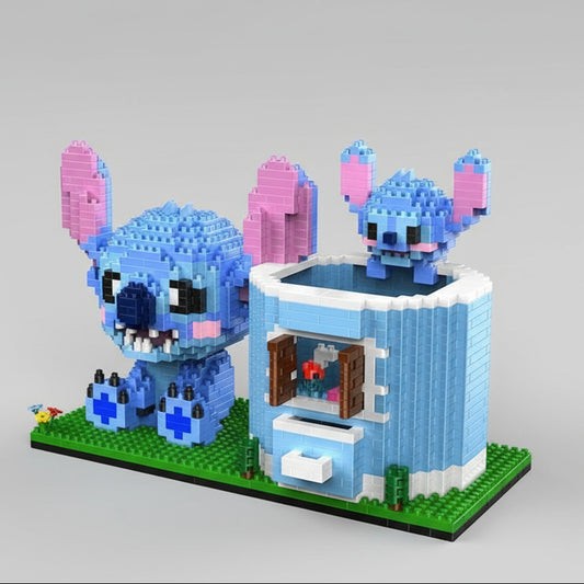 Schattig Blauw Wezen Pennenbakje Bouwblokjes