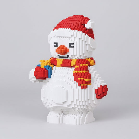 Sneeuwpop Met Sjaal Bouwblokjes